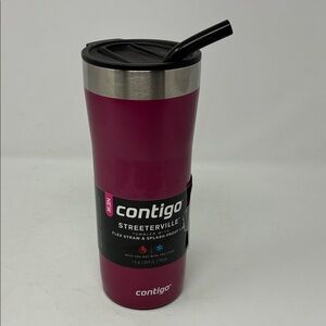 Contigo Streeterville Stainless Steel Tumbler with Straw Dragon Fruit 24oz